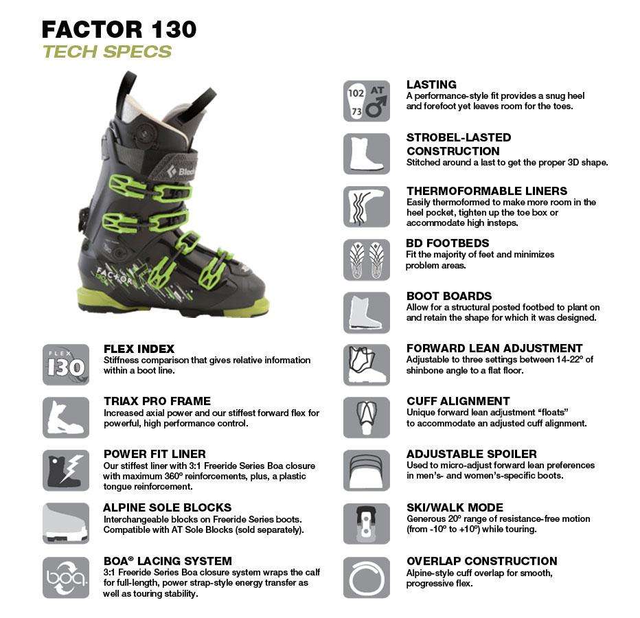 Black diamond factor 130 ski boots best sale