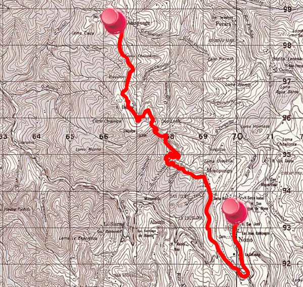 Mapa igm de la ruta en mountainbike
