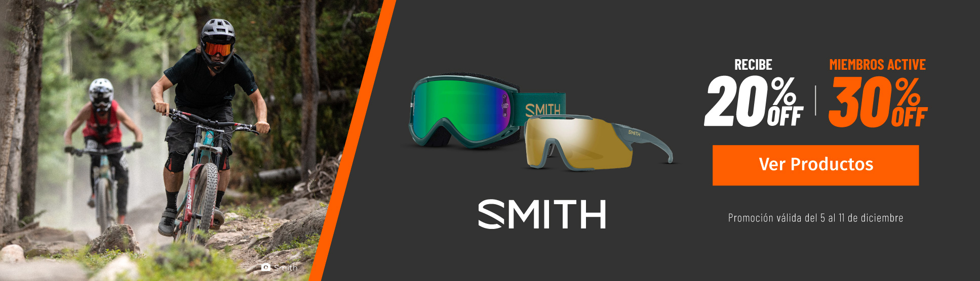 Promoción semanal Ecuador: Gafas y goggles Smith.