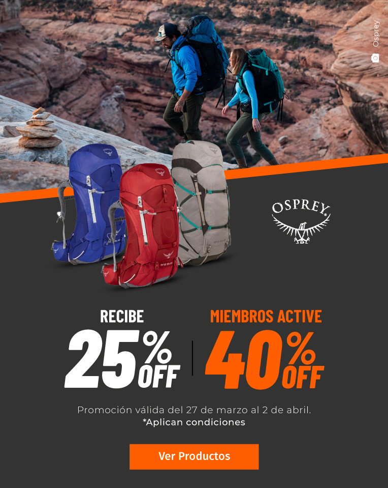 Promoción semanal Ecuador: mochilas trekking Osprey seleccionadas.