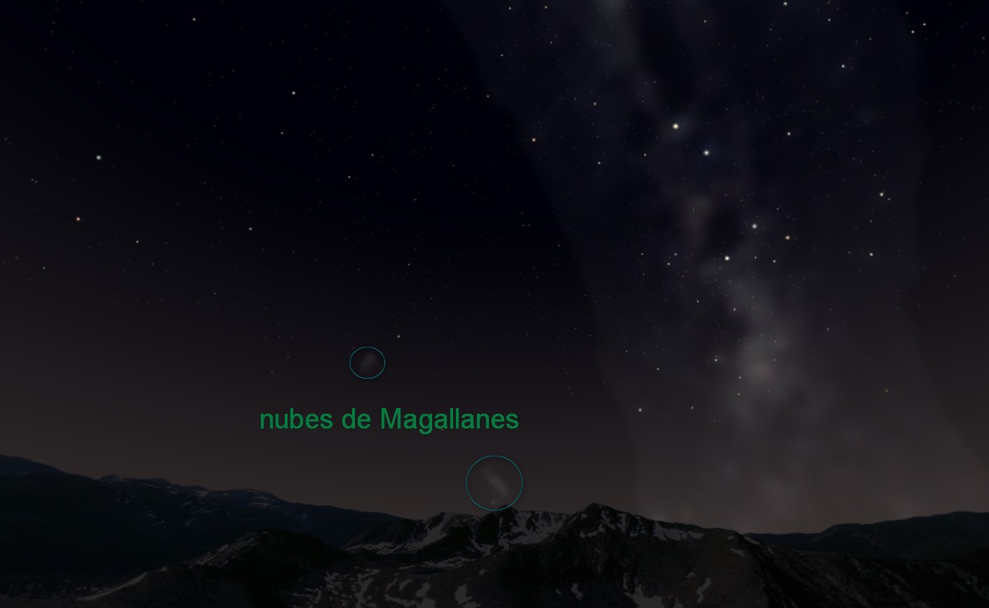 Etapa 1: Identificar las nubes de Magallanes – Dibujo Winstar.